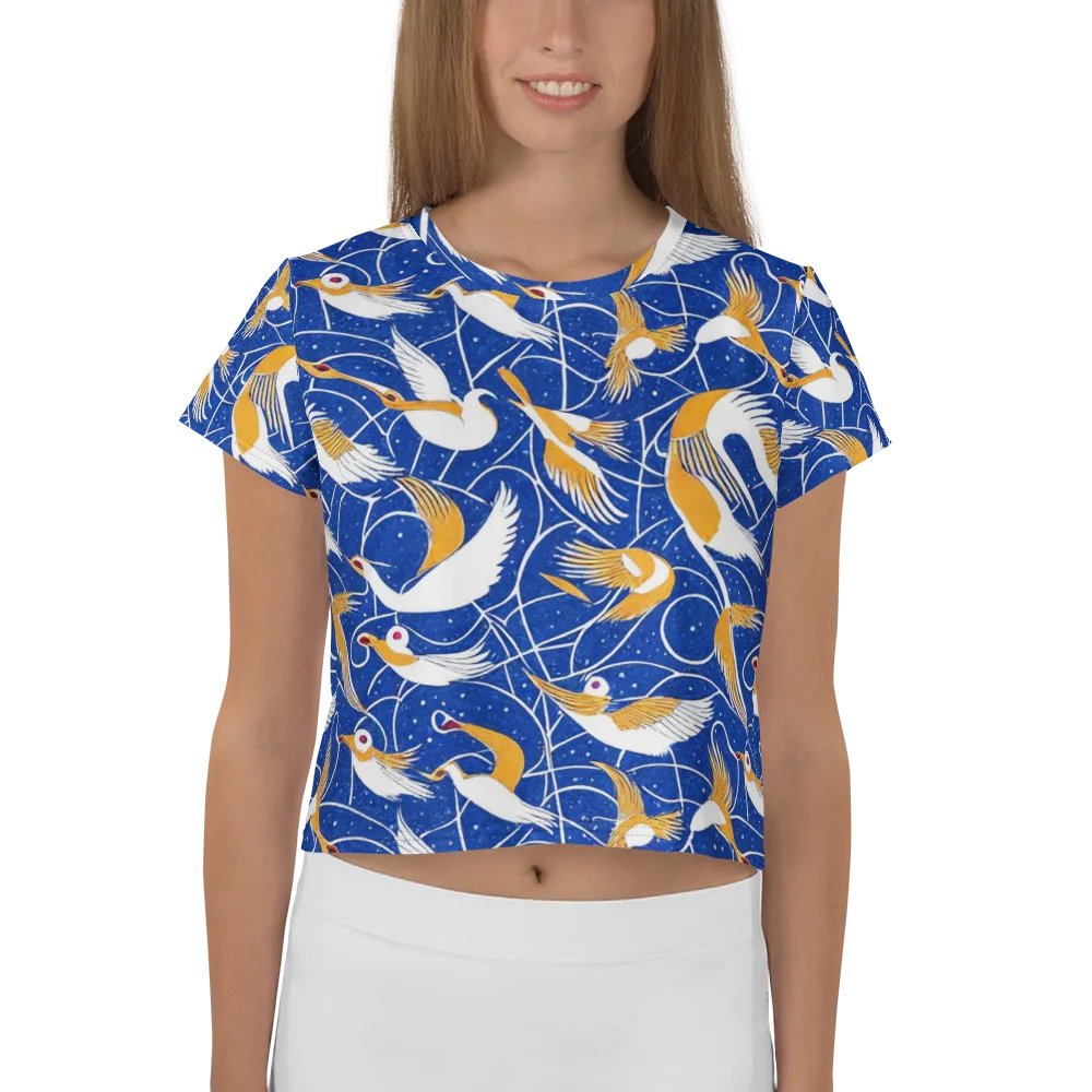 Saffron Flight on Crop Tee — Front