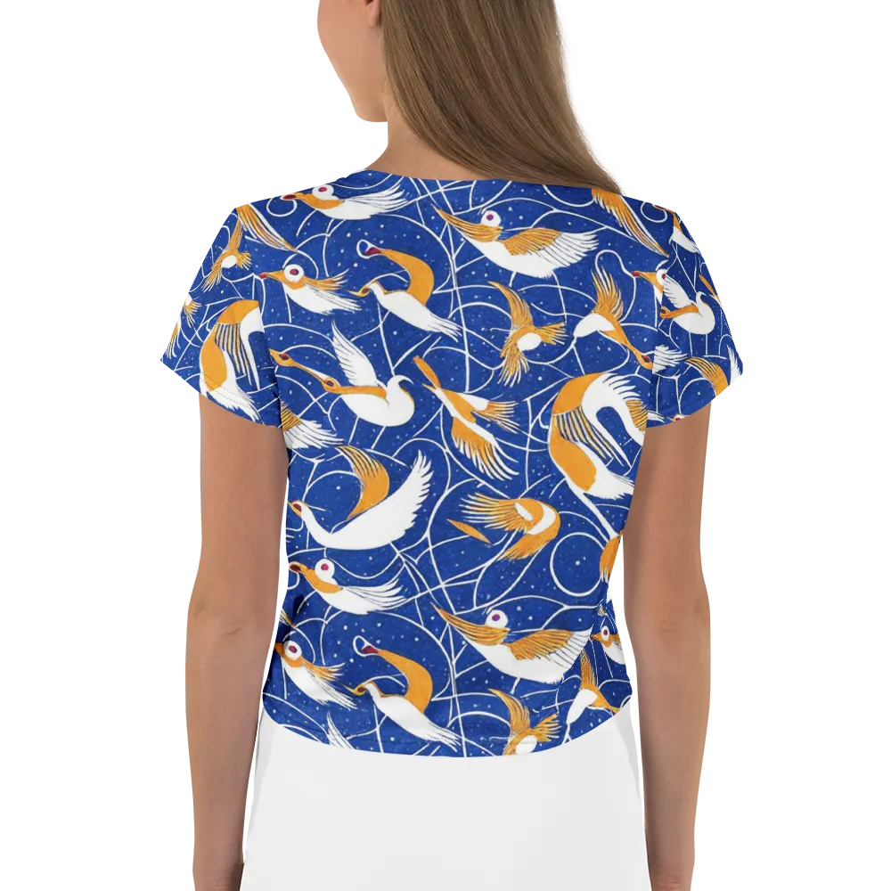 Saffron Flight on Crop Tee — Back