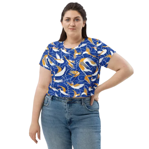 Saffron Flight on a Crop Tee