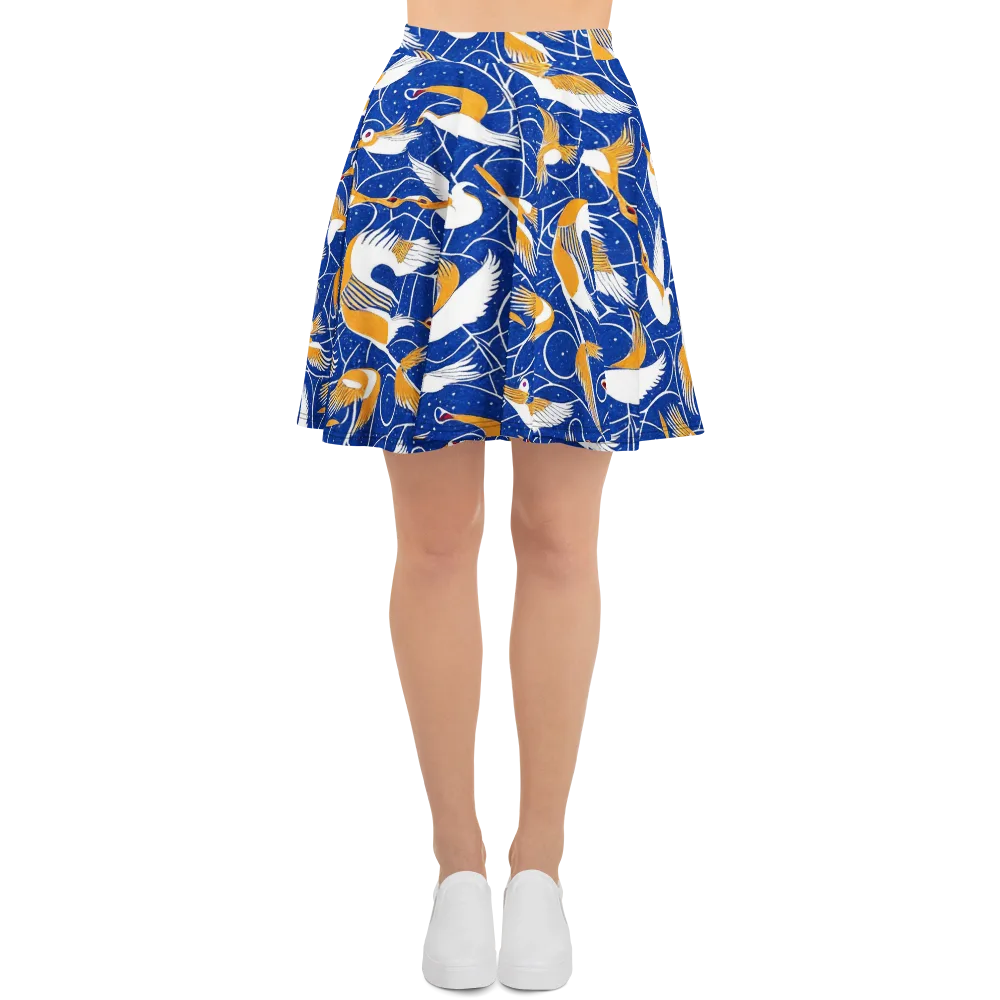 Saffron Flight on Skater Skirt — Front