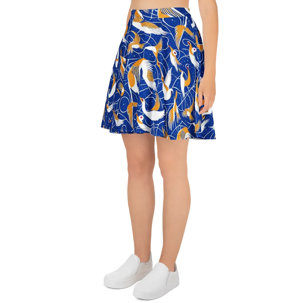 Saffron Flight on Skater Skirt — Left