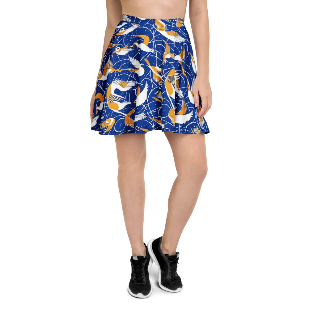 Saffron Flight on Skater Skirt — Front
