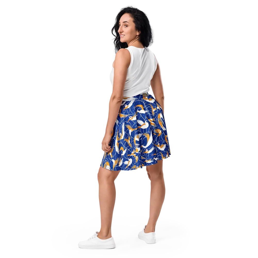 Saffron Flight on Skater Skirt — Back