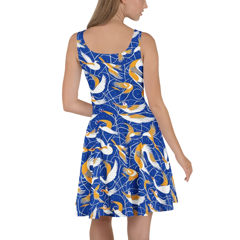 Saffron Flight on Skater Dress — Back