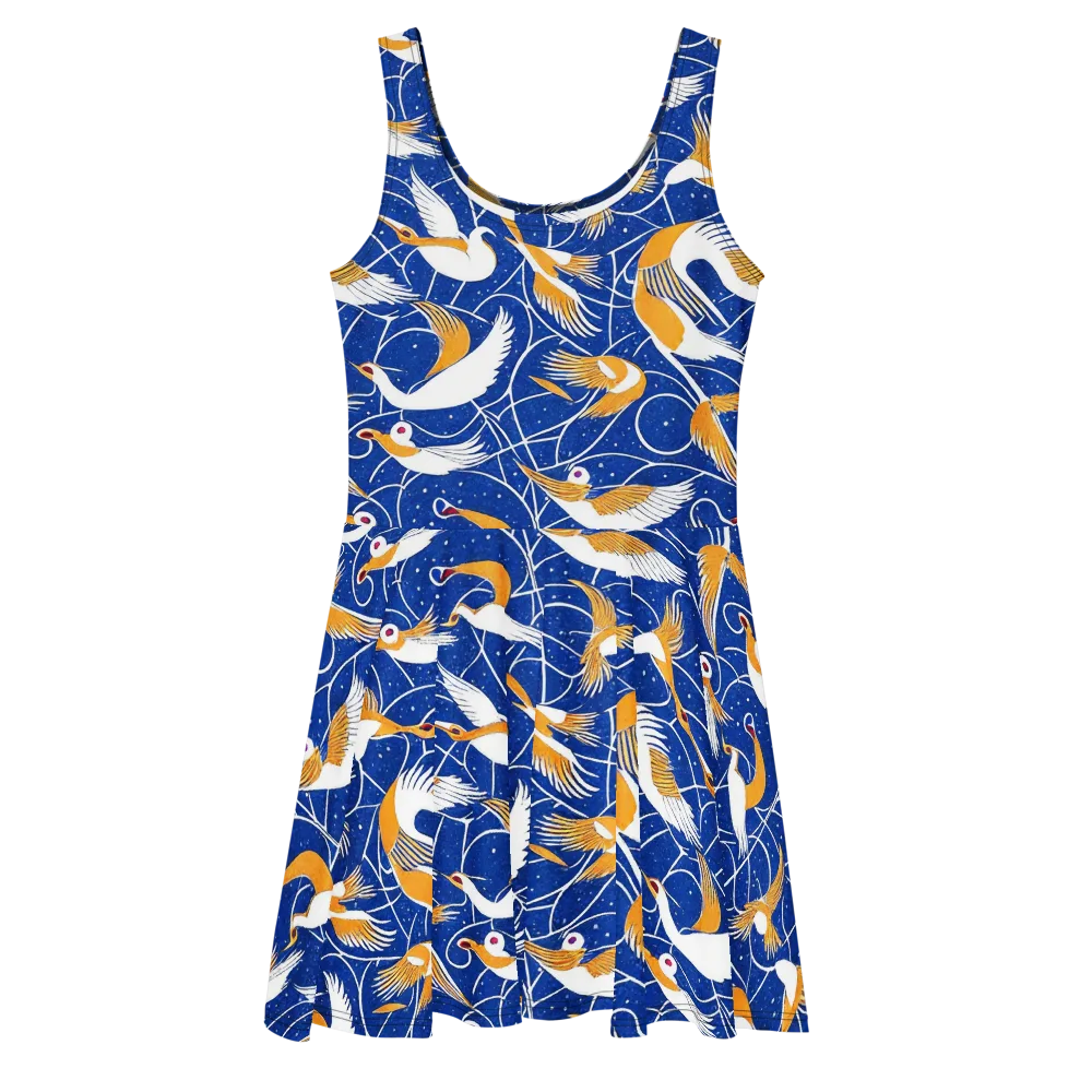 Saffron Flight on Skater Dress — Front