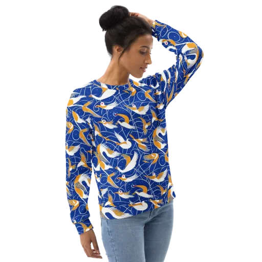 Saffron Flight on a Sweatshirt