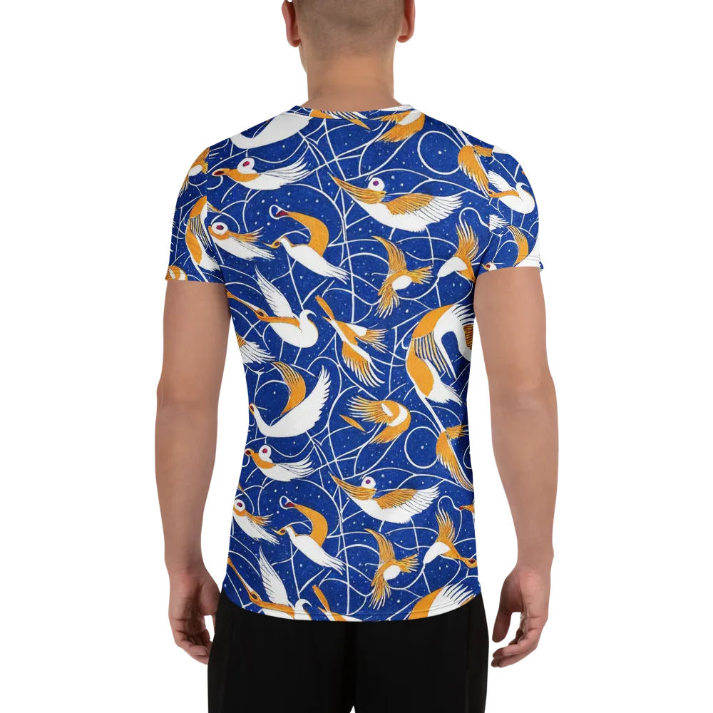 Saffron Flight on Men's Athletic T-Shirt — Back