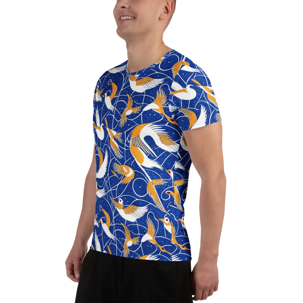 Saffron Flight on Men's Athletic T-Shirt — Left
