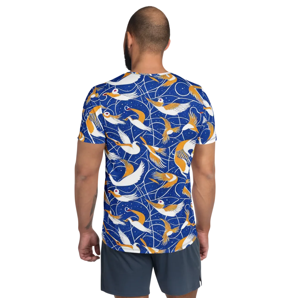 Saffron Flight on Men's Athletic T-Shirt — Back