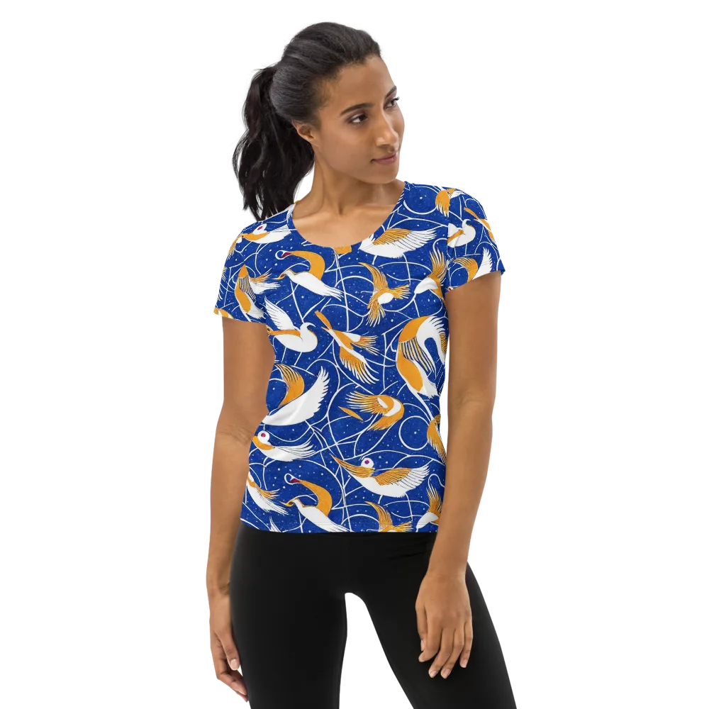 Saffron Flight on Women's Athletic T-Shirt — Front