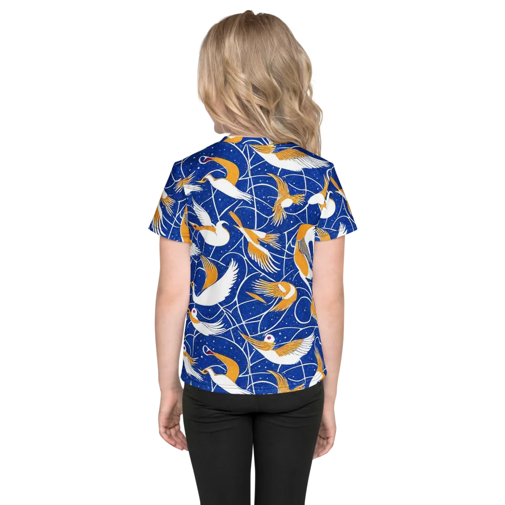 Saffron Flight on Kids Crew Neck T-Shirt — Back