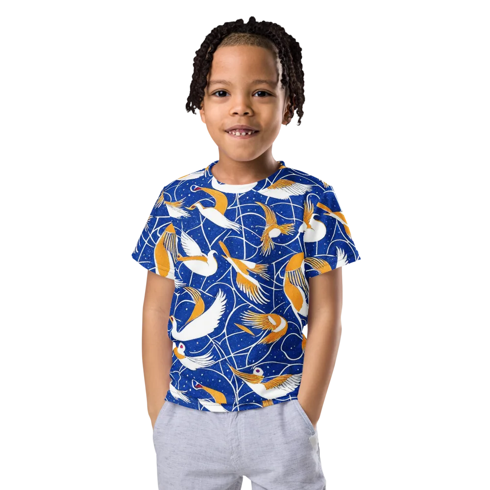 Saffron Flight on Kids Crew Neck T-Shirt — Front