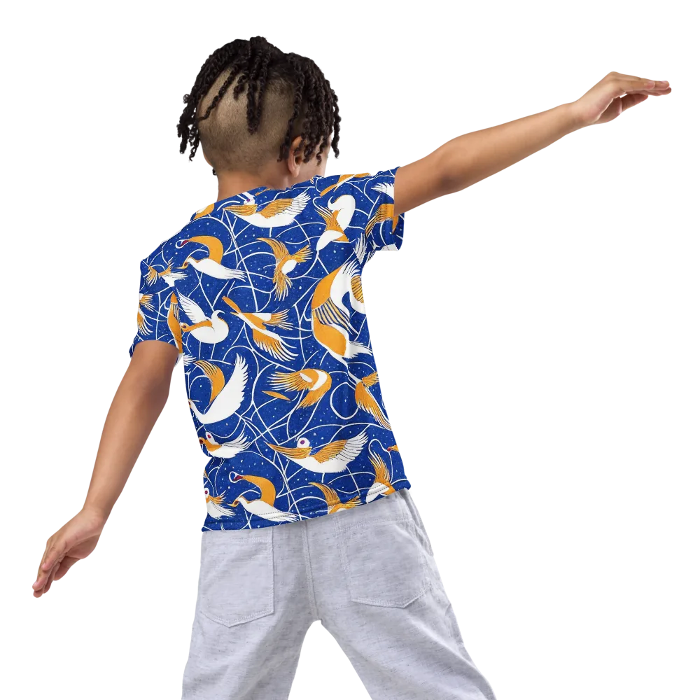 Saffron Flight on Kids Crew Neck T-Shirt — Back
