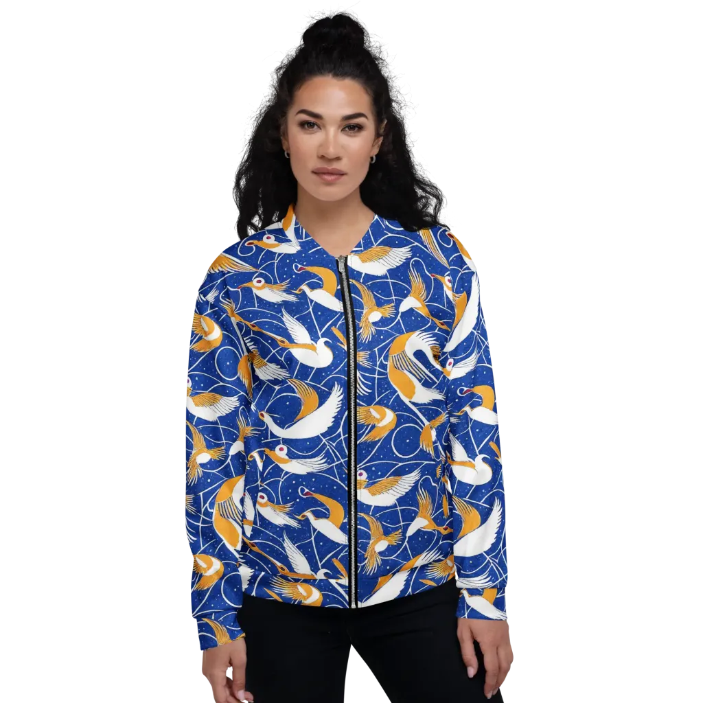 Saffron Flight on Bomber Jacket — Front