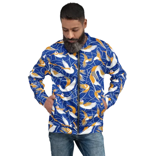 Saffron Flight on a Bomber Jacket