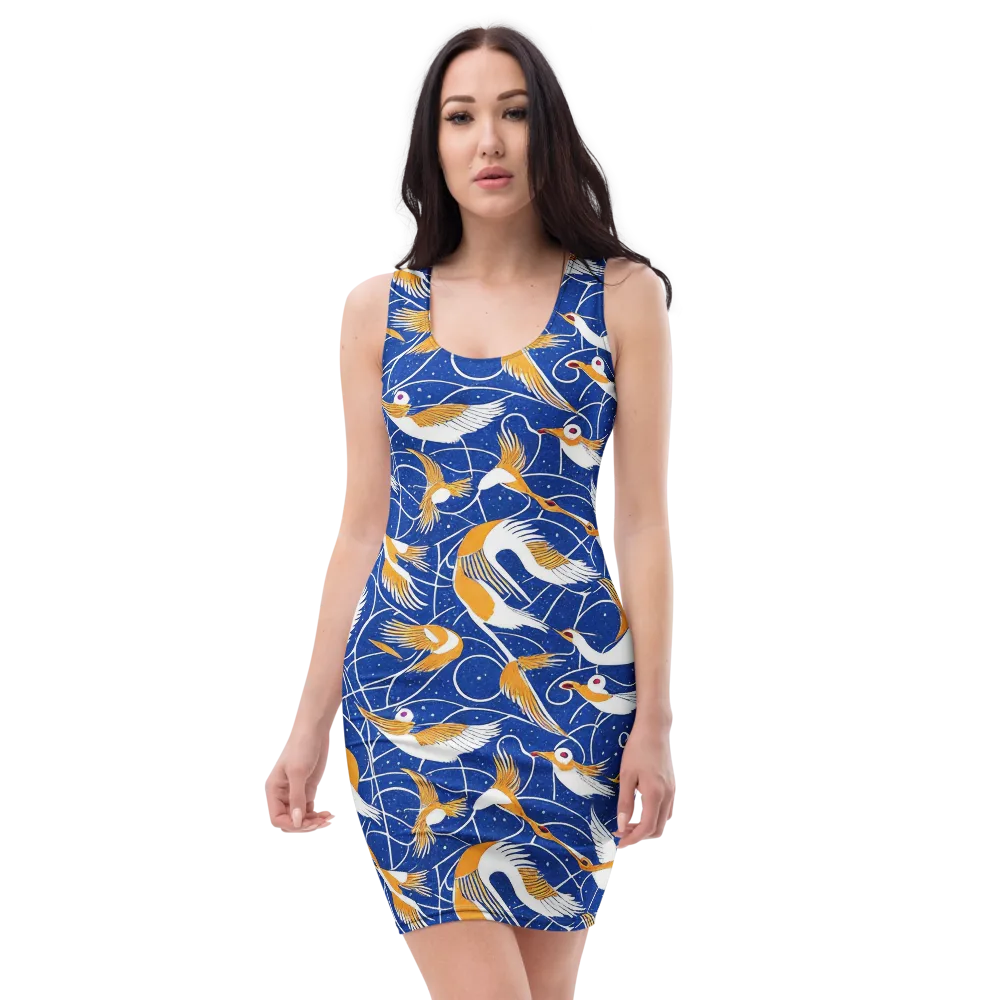 Saffron Flight on Bodycon Dress — Front