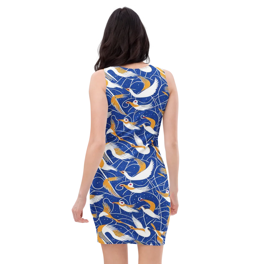 Saffron Flight on Bodycon Dress — Back