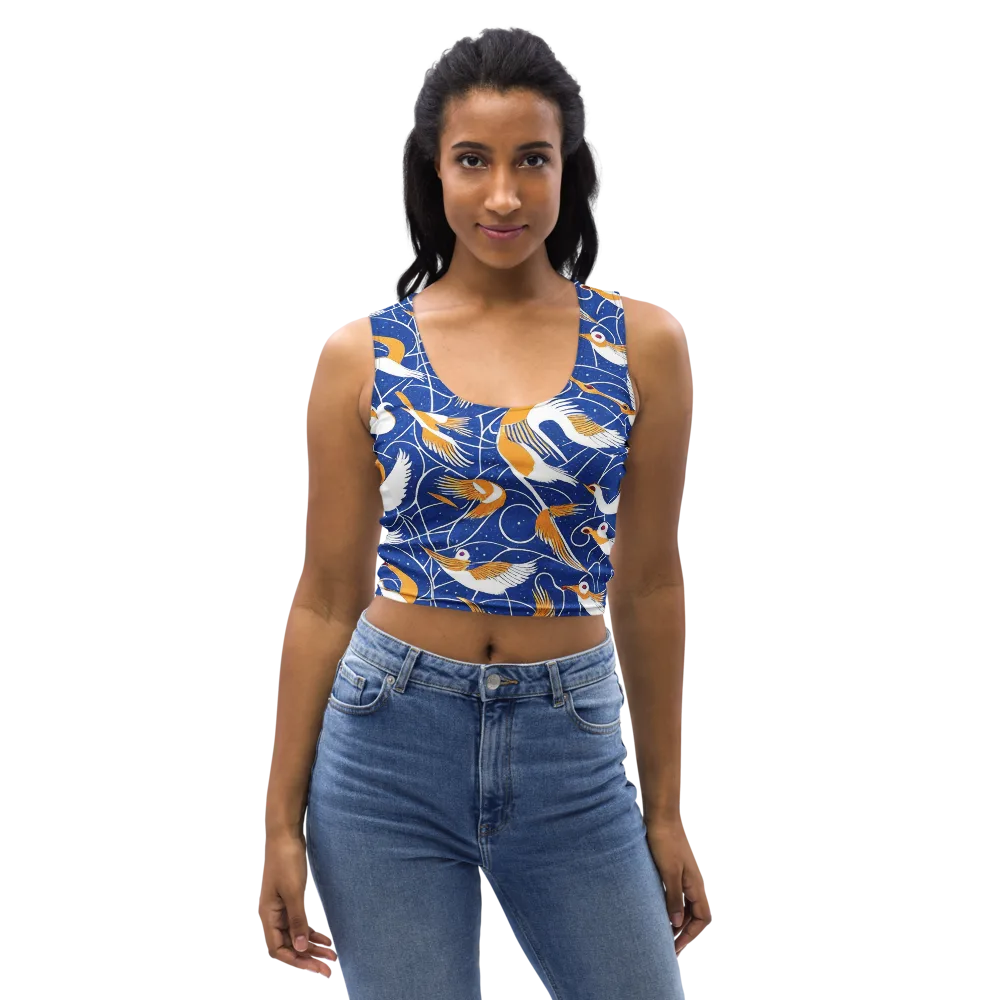 Saffron Flight on Crop Top — Front