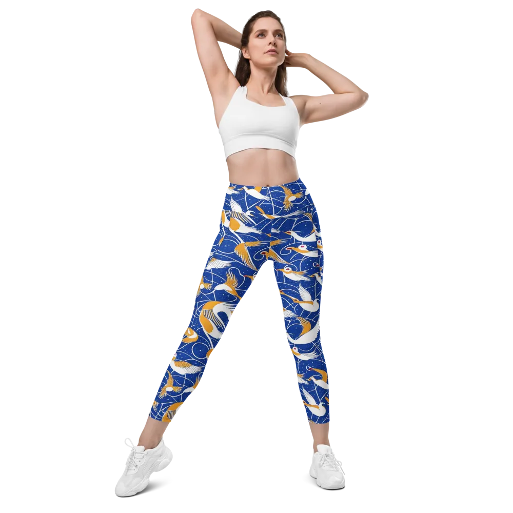 Saffron Flight on Leggings with Pockets — Front