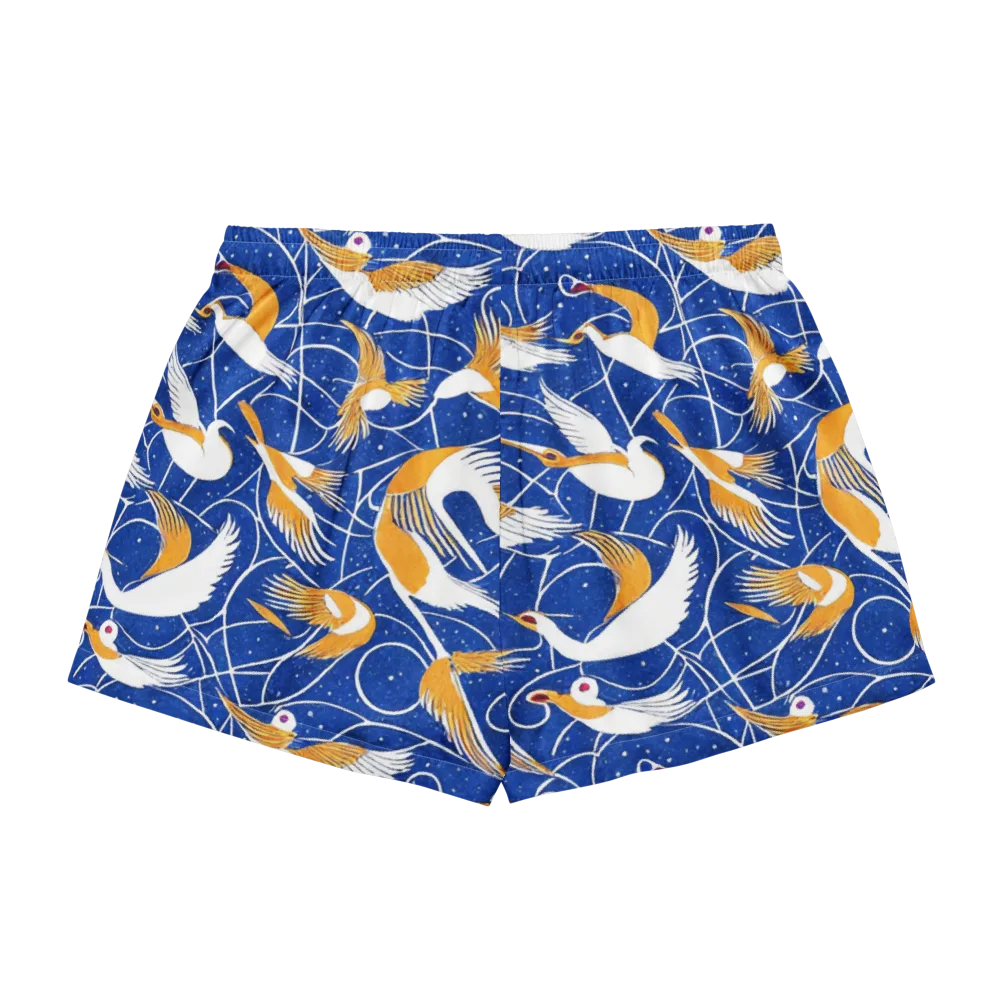 Saffron Flight on Women's Pajama Shorts — Back