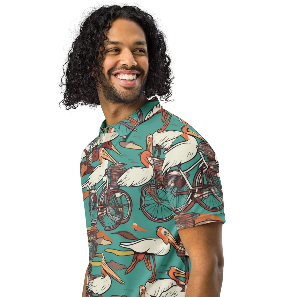 Tropicodrome on Men's Slim Fit Polo Shirt — Left Front