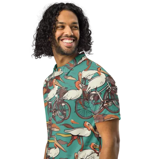 Tropicodrome on a Men's Slim Fit Polo Shirt