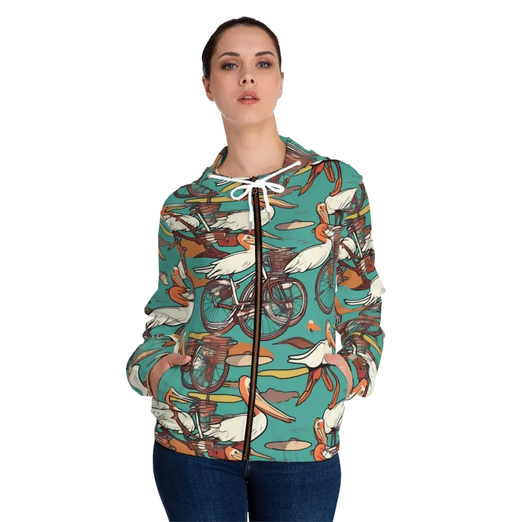 Tropicodrome on Women's Full-Zip Hoodie — Front On Person