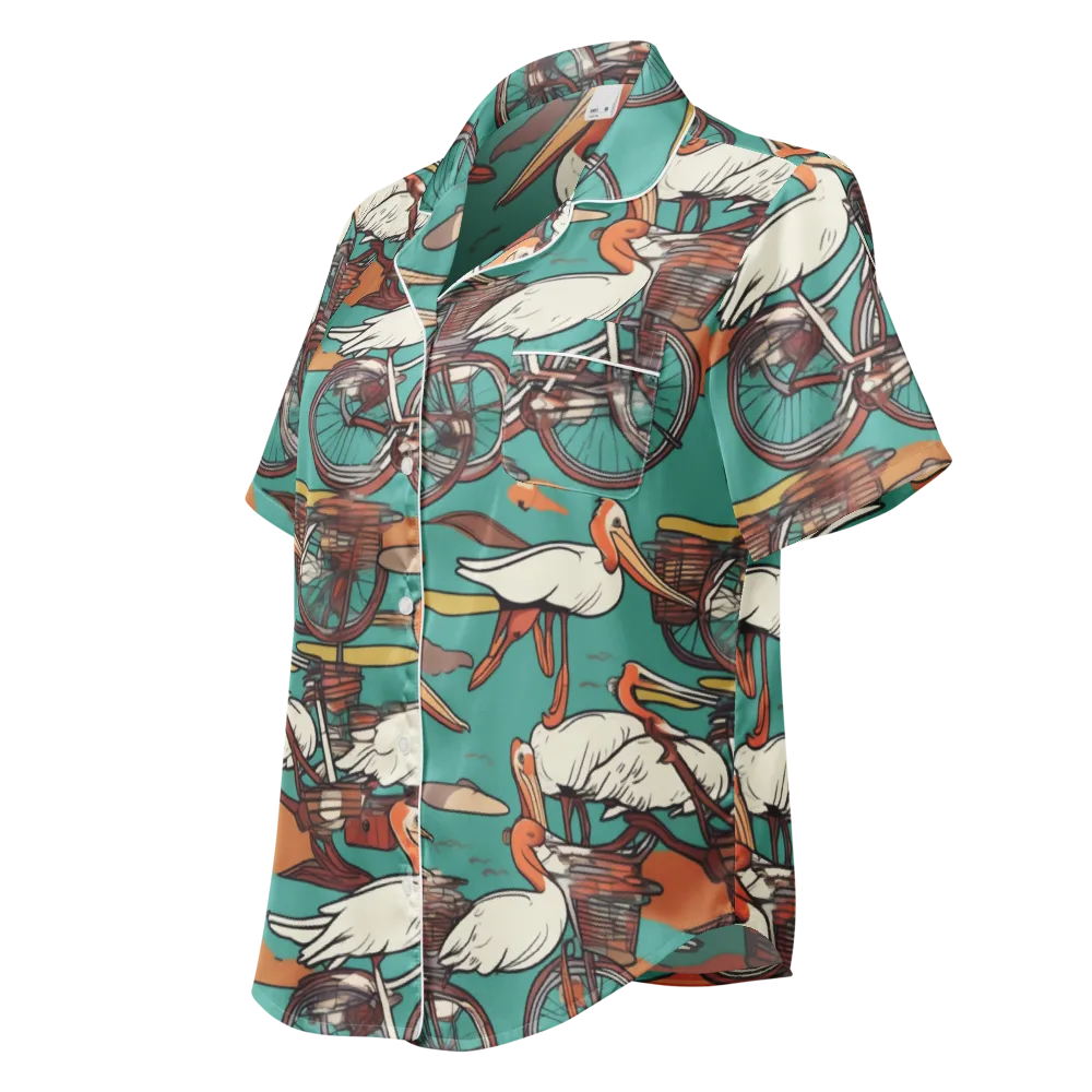 Tropicodrome on Women's Short Sleeve Pajama Top — Left Front
