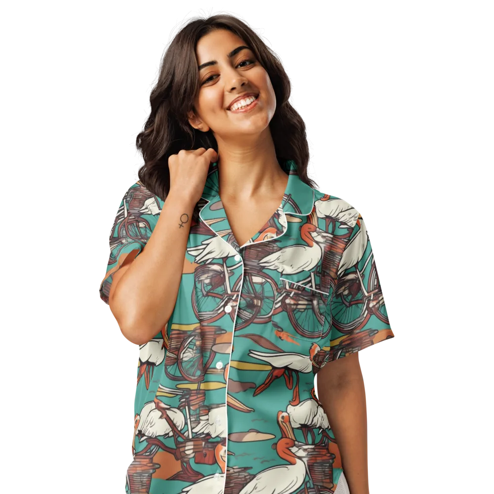 Tropicodrome on Women's Short Sleeve Pajama Top — Front