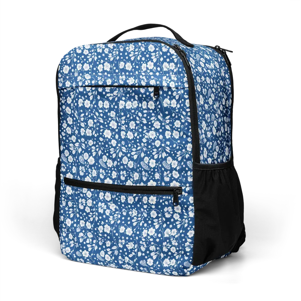 Cobalt Bloom on Utility Backpack — Left Front