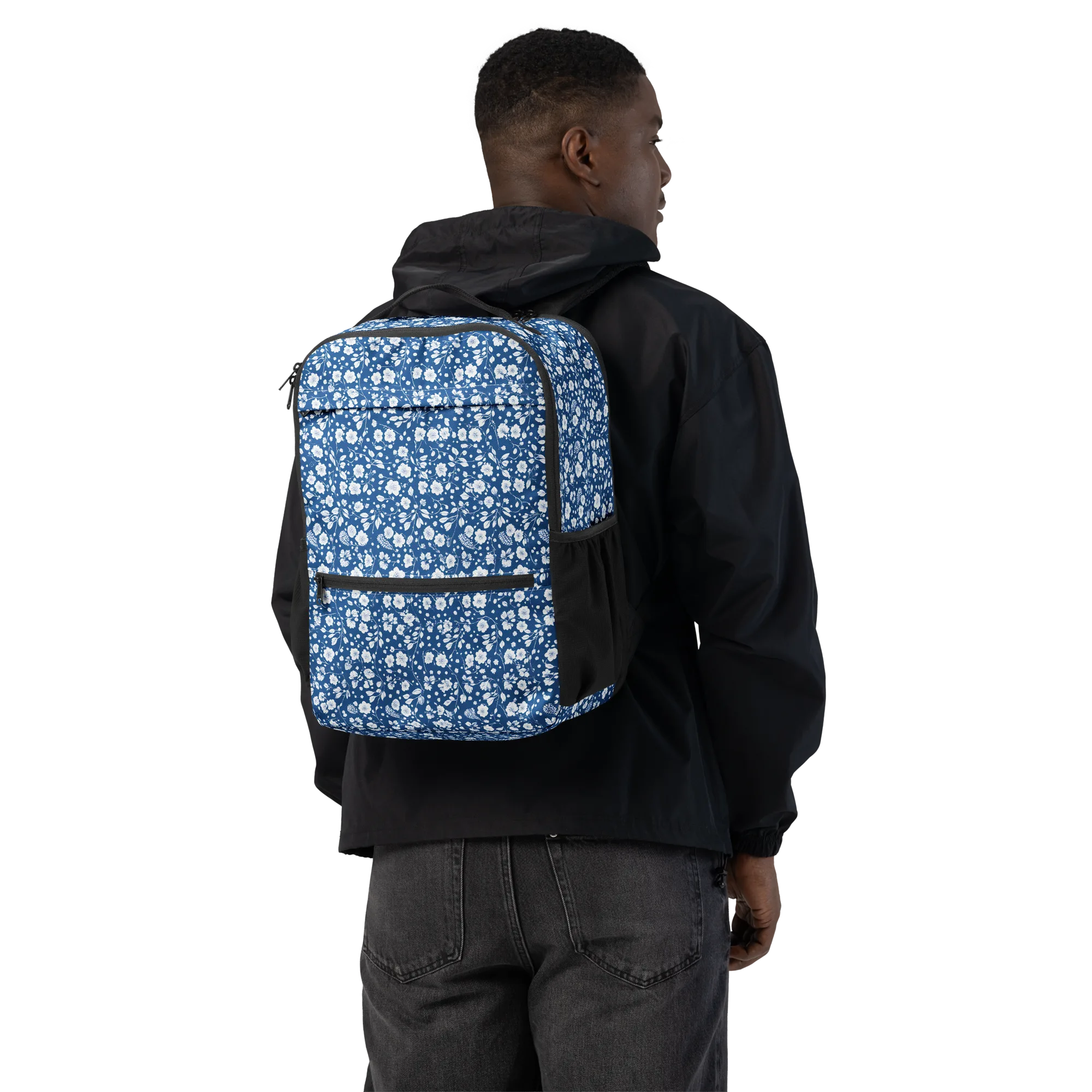 Cobalt Bloom on Utility Backpack — Back