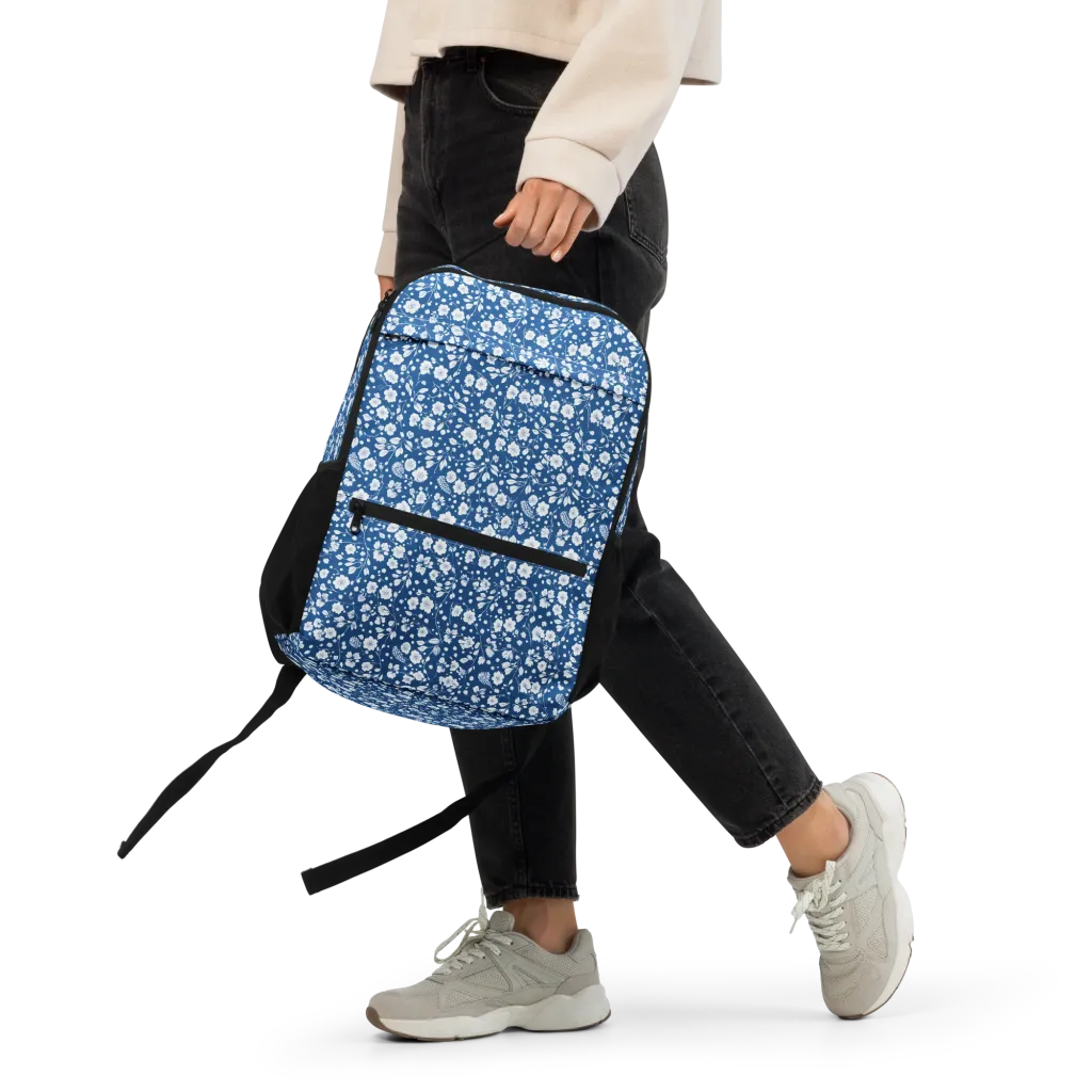 Cobalt Bloom on Utility Backpack — Front