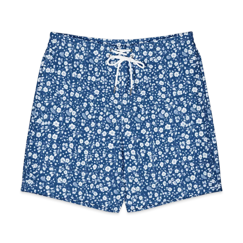 Cobalt Bloom on Men's Board Shorts — Front