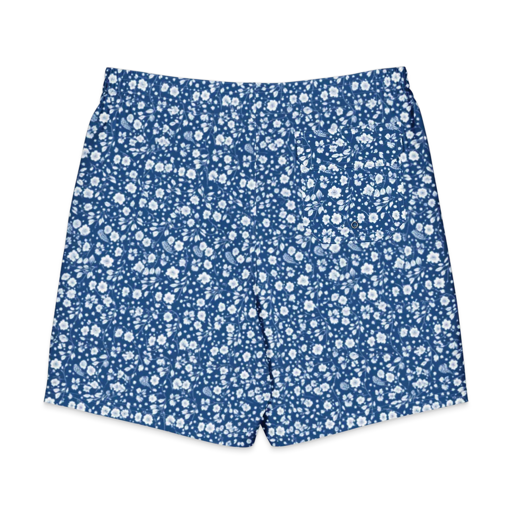 Cobalt Bloom on Men's Board Shorts — Back