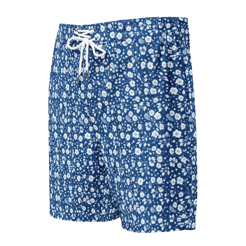 Cobalt Bloom on Men's Board Shorts — Front