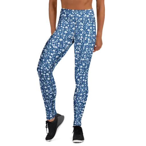 Cobalt Bloom on a Yoga Leggings
