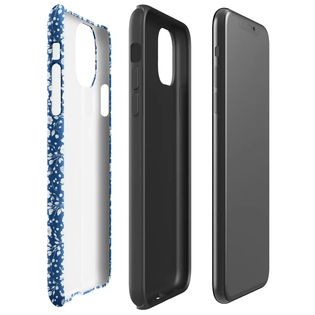 Cobalt Bloom on Tough Case for iPhone® — Right