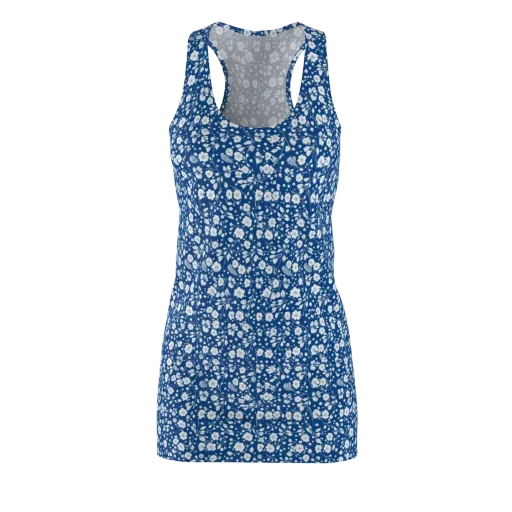 Cobalt Bloom on a Racerback Dress