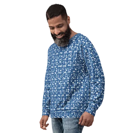 Cobalt Bloom on a Sweatshirt
