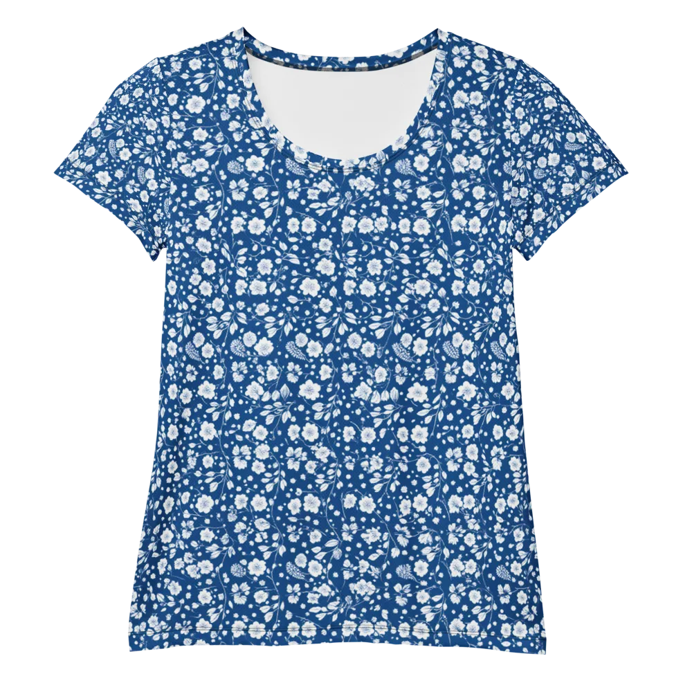 Cobalt Bloom on Women's Athletic T-Shirt — Front