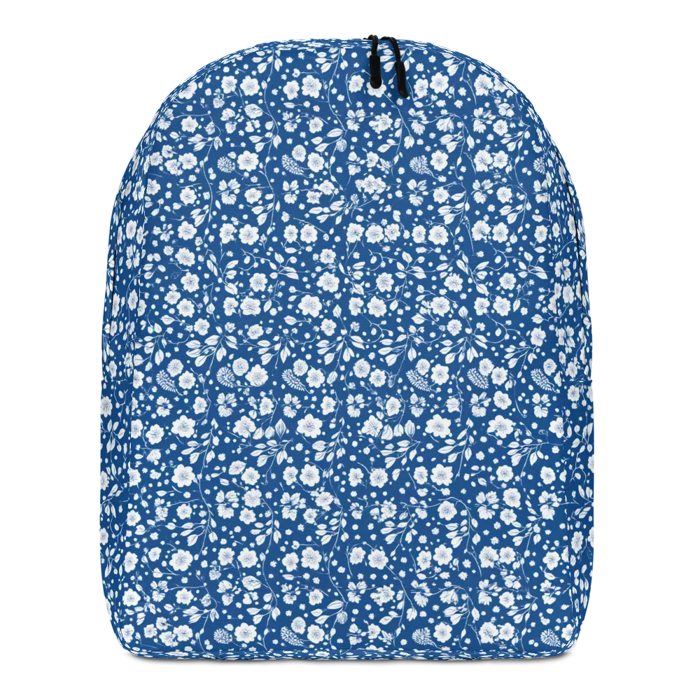 Cobalt Bloom on Minimalist Backpack — Front