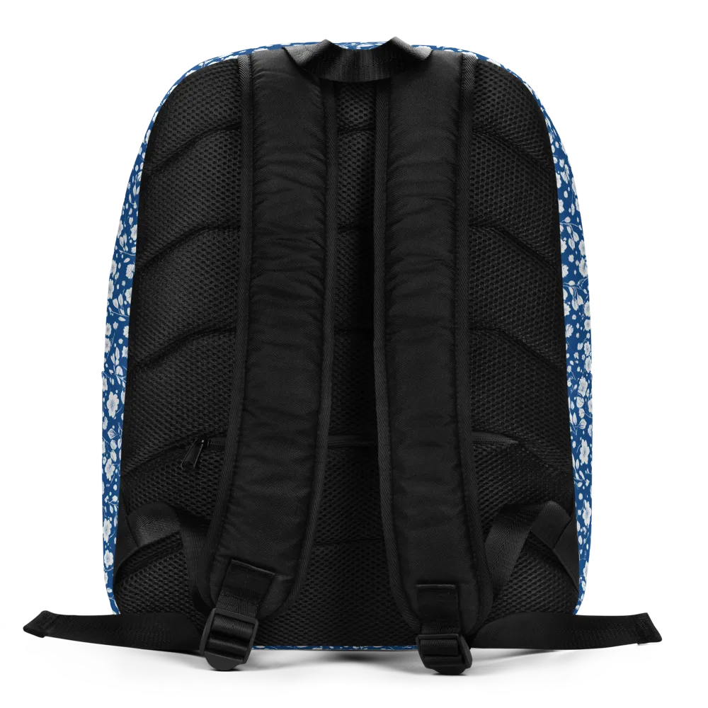 Cobalt Bloom on Minimalist Backpack — Back