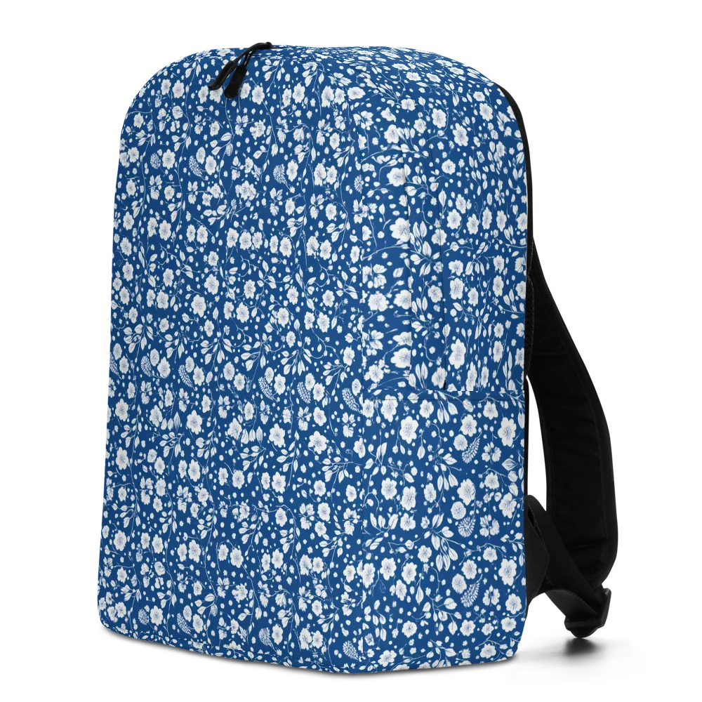 Cobalt Bloom on Minimalist Backpack — Left