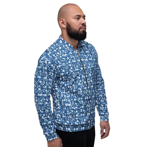 Cobalt Bloom on a Bomber Jacket