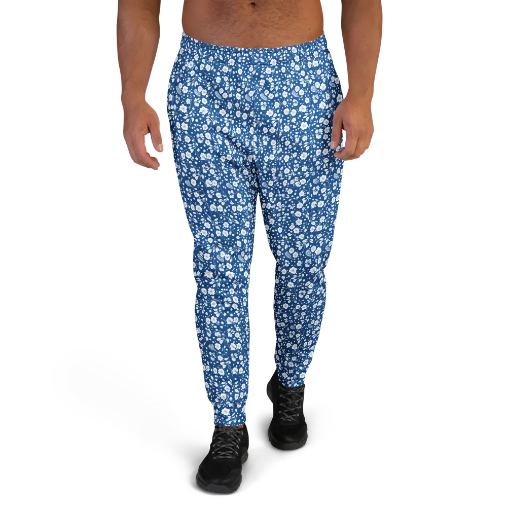 Cobalt Bloom on Men's Joggers — Front