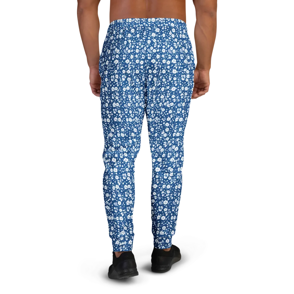 Cobalt Bloom on Men's Joggers — Back