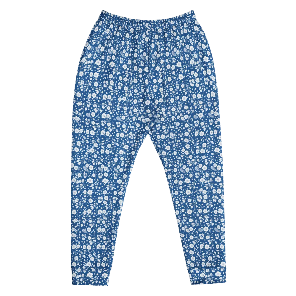 Cobalt Bloom on Men's Joggers — Front