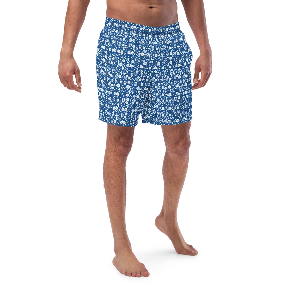 Cobalt Bloom on Swim Trunks — Front