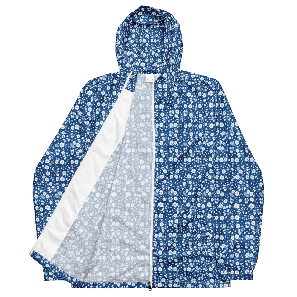 Cobalt Bloom on Men's Windbreaker — Front