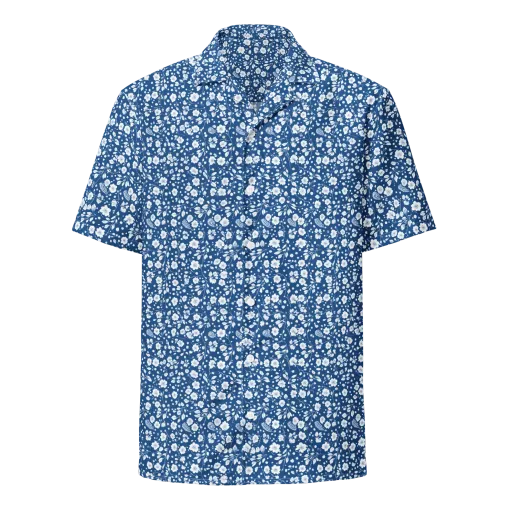 Cobalt Bloom on a Button Shirt